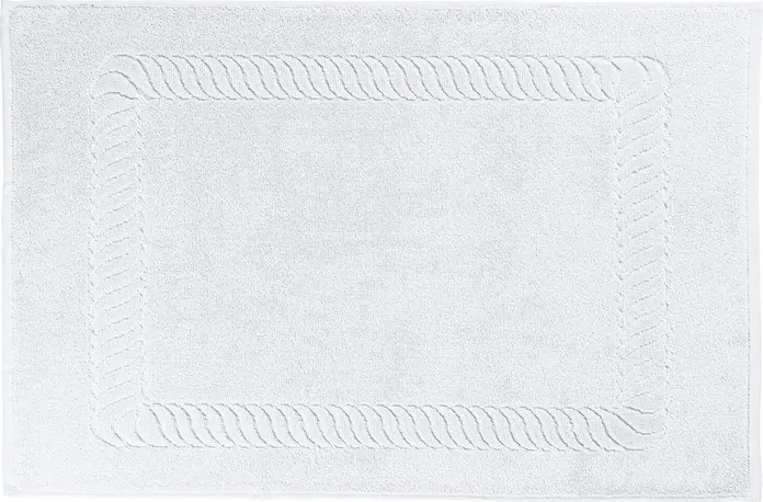ERWIN M. Bermuda 2.0 Bath Mat, 100% Cotton Terry Towelling, 50x70 cm, White, Absorbent and Quick-Drying, OEKO-TEX Standard 100, Professional Hotel Quality