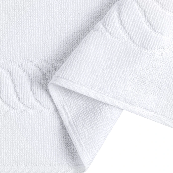 ERWIN M. Bermuda 2.0 Bath Mat, 100% Cotton Terry Towelling, 50x70 cm, White, Absorbent and Quick-Drying, OEKO-TEX Standard 100, Professional Hotel Quality