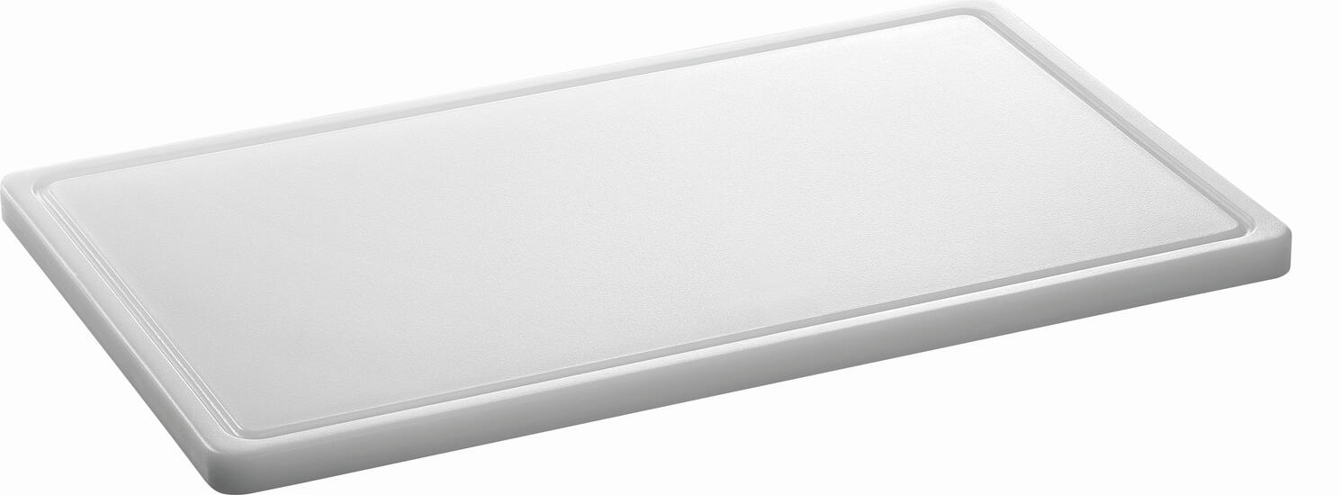 Bartscher Cutting board PRO, White, Hard Polyethylene, 53x32.5x2.4 cm, HACCP Compliant, Dishwasher Safe, Non-slip with Rubber Feet, Impact and Cut Resistant