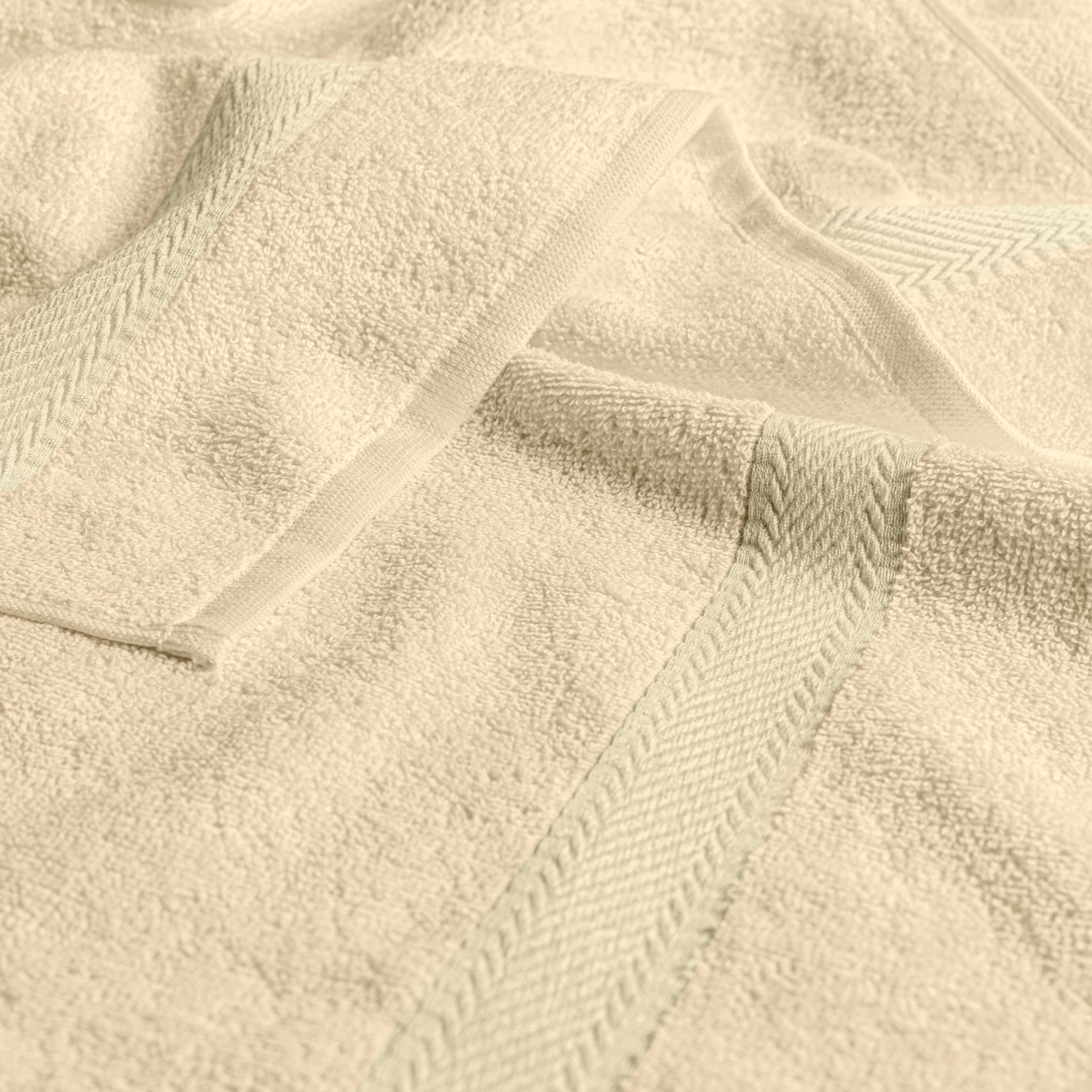 ERWIN M. Bermuda 2.0 Washcloth Set of 5, 100% Cotton Terry Towelling, 30x30 cm, Beige, with Hanging Loop and Double Seams, OEKO-TEX Standard 100