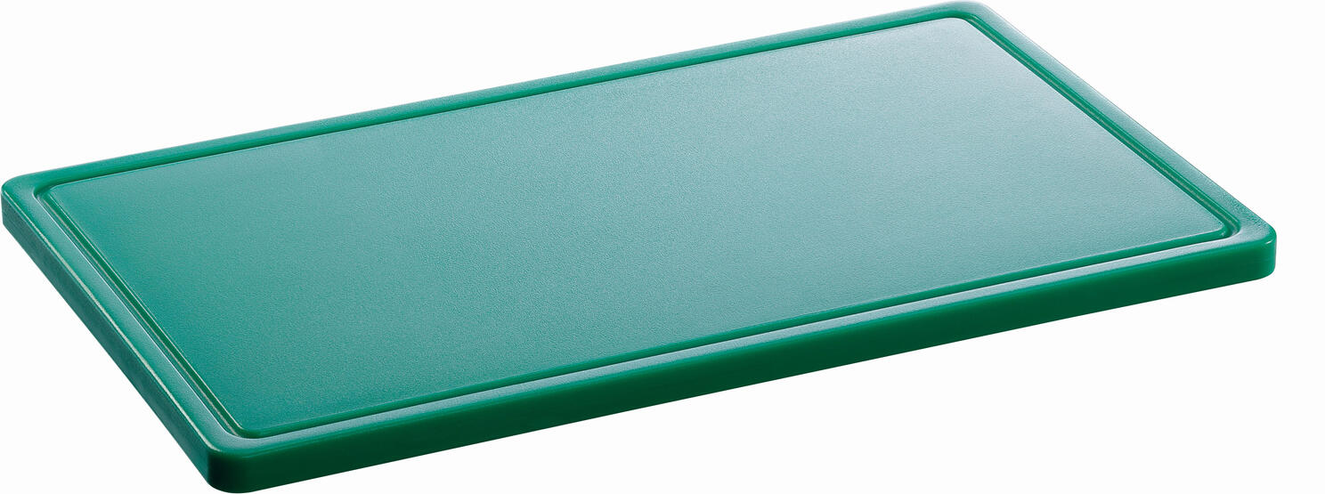 Placa de taiere Bartscher Cutting board PRO, Verde, Polietilena dura, 53x32.5x2.4 cm, Conformitate HACCP, Compatibila cu masina de spalat vase, Anti-alunecare