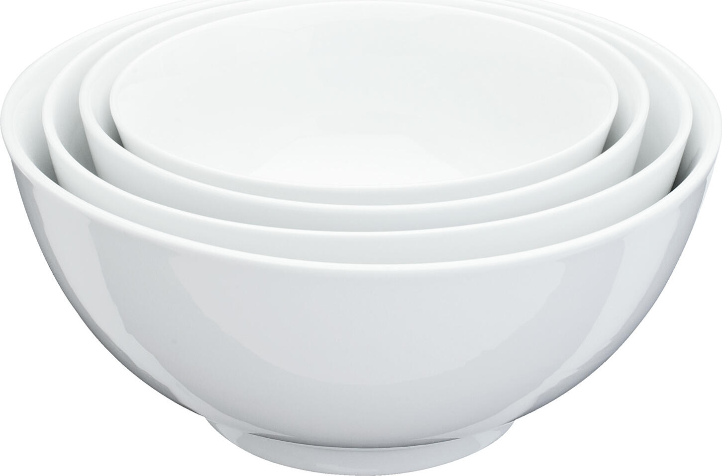 Boluri de Porțelan PULSIVA LUSINI Pola, Albe, Rotunde, Stivuibile, Compatibile cu Microunde și Mașina de Spălat Vase, Set, 900 ml