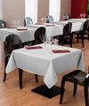 Pulsiva Oblia Tablecloth Fabric by the Metre, 140 cm Width, White, 52% Polyester 48% Cotton Blend, Easy Iron, Hard-wearing, 230 g/m²