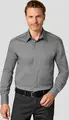 Jobeline Noah Men's Long Sleeve Shirt, Grey, Kent Collar, Concealed Placket, Easy-Iron Cotton-Polyester Blend, OEKO-TEX Certified