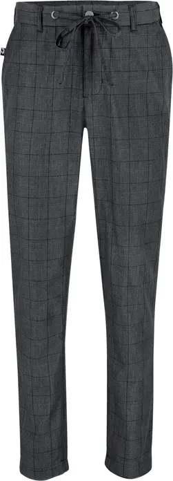 Pantaloni bucatar barbati Jobeline Move Karo, Croiala Slim Fit cu Carouri Glencheck, 65% Poliester 35% Bumbac, Talie Elasticata cu Scurt, 180 g/m²