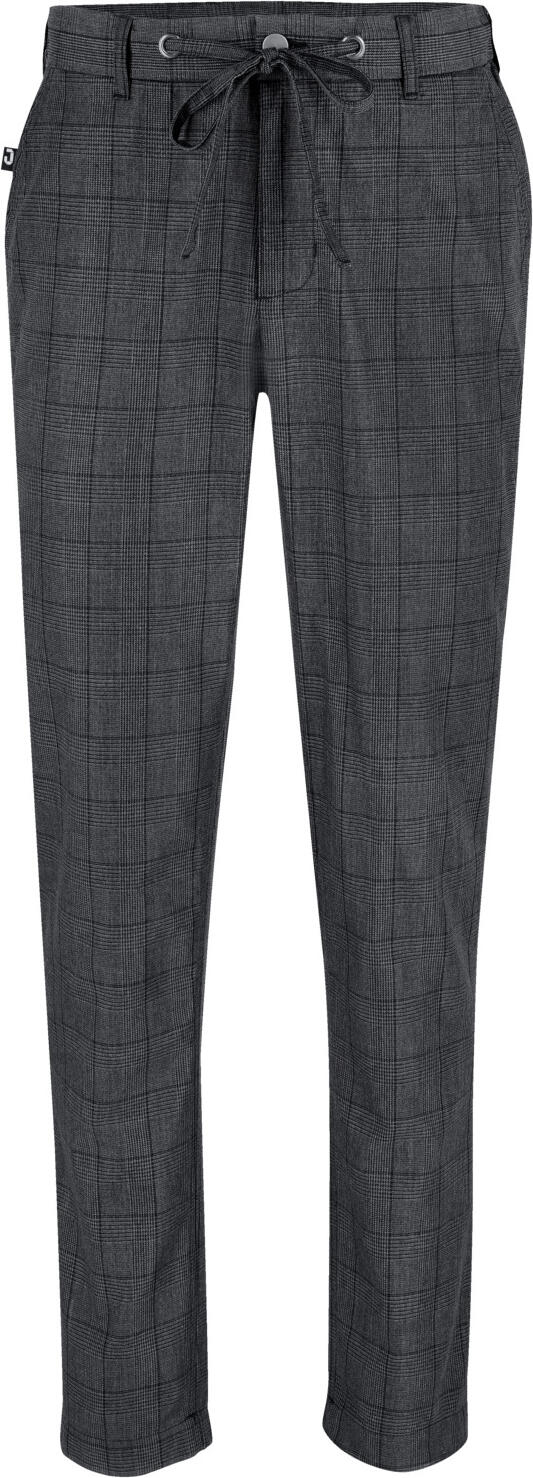 pantaloni bucatar barbati Jobeline Move Karo, Croiala Slim Fit, Carouri Glencheck, 65% Poliester 35% Bumbac, Talie Elasticata cu Snur, Antracit