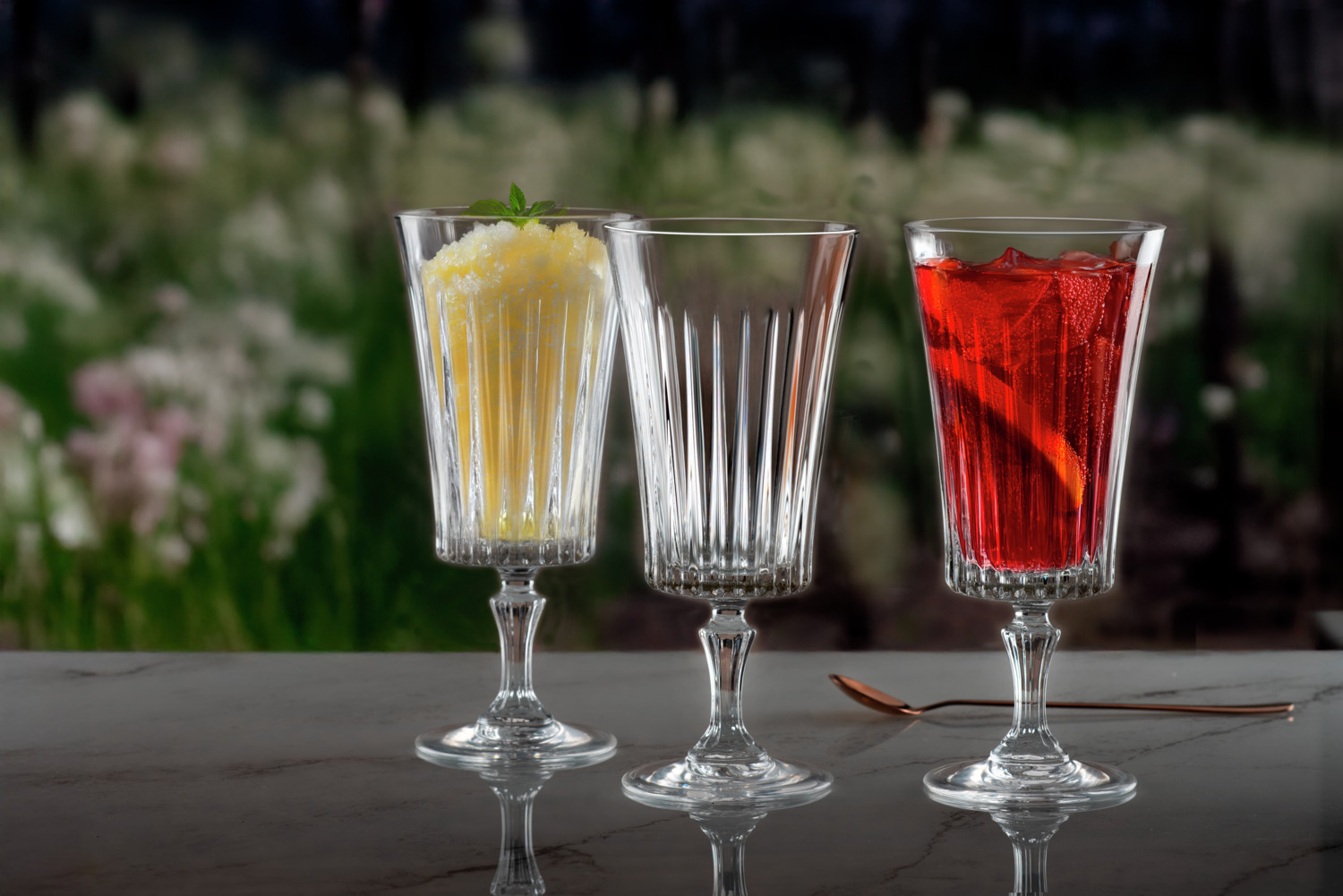 RCR Timeless High Ice Cream and Dessert Cup, 420 ml, Crystal Glass, Classic Cut Design, Transparent, Set of 6