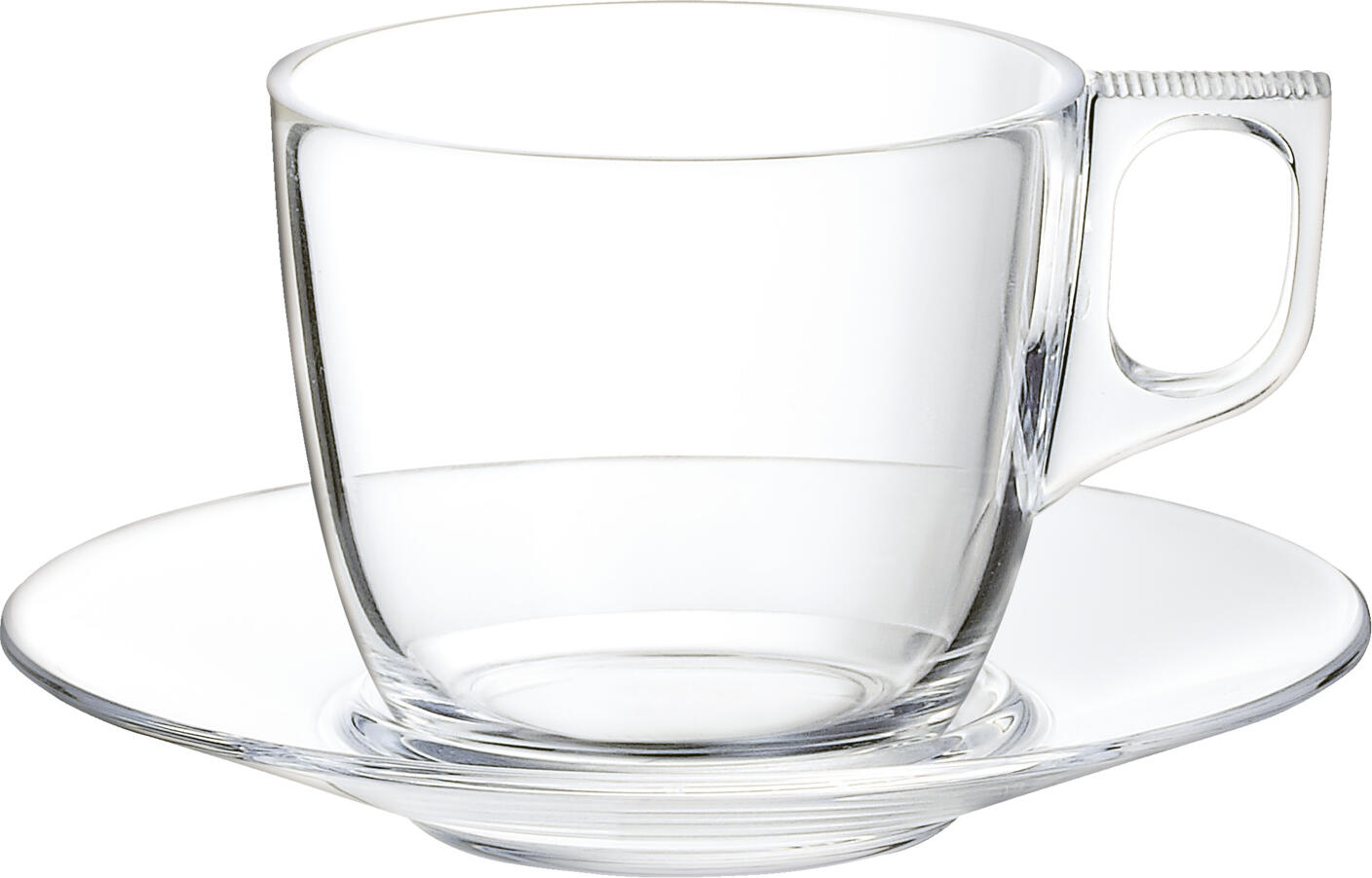 Set de 6 cești de cafea Arcoroc Galicia, 220 ml din sticlă securizată, transparente, robuste cu perete gros, rezistente la mașina de spălat, 10.7x7.1 cm