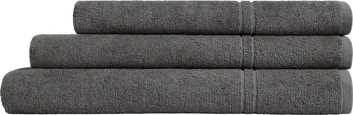 LUSINI Dina Hand Towel, 100% Cotton Twisted Terry, 50x100 cm, 500 g/m², OEKO-TEX Standard 100, Extra Absorbent and Durable, Anthracite Grey