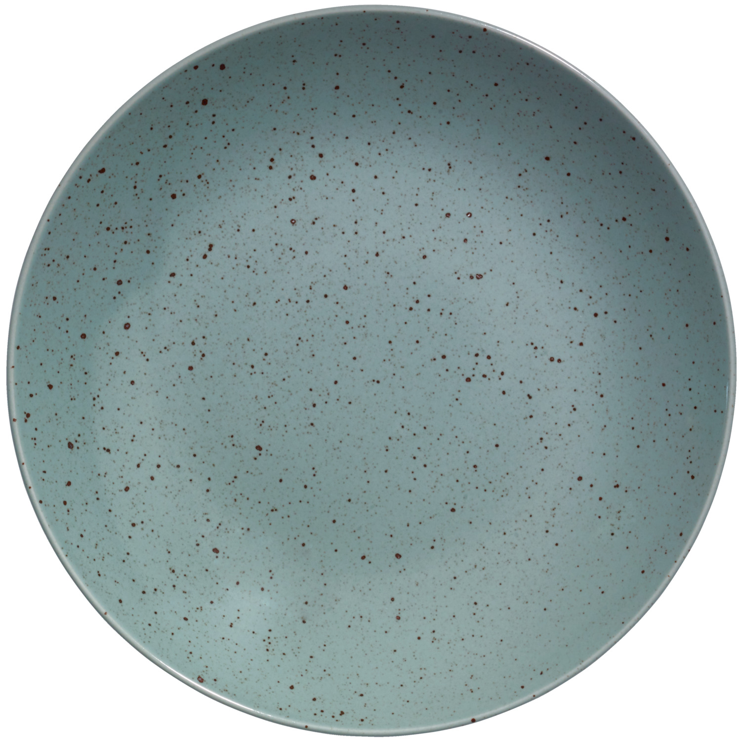 Vega Alessia Deep Plate Set of 6, Turquoise Speckled Porcelain, 23 cm Diameter, 700 ml Capacity, Microwave and Dishwasher Safe