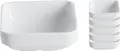 PULSIVA Bowl Multi Set of 6, White Porcelain Serving Bowls, 330 ml, Stackable with Condensation Drain Gutter, Microwave and Dishwasher Safe