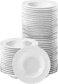 Pulsiva Super Pack Farfurii Adânci, Set de 50 Piese, Porțelan Alb, Diametru 22 cm, Capacitate 280 ml, Compatibile cu Mașina de Spălat Vase și Cuptorul cu Microunde