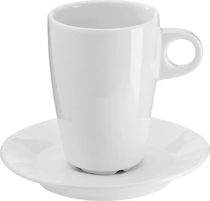 VEGA Bistro Porcelain Saucers, White, 14 cm Diameter, Dishwasher and Microwave Safe, Set of 6