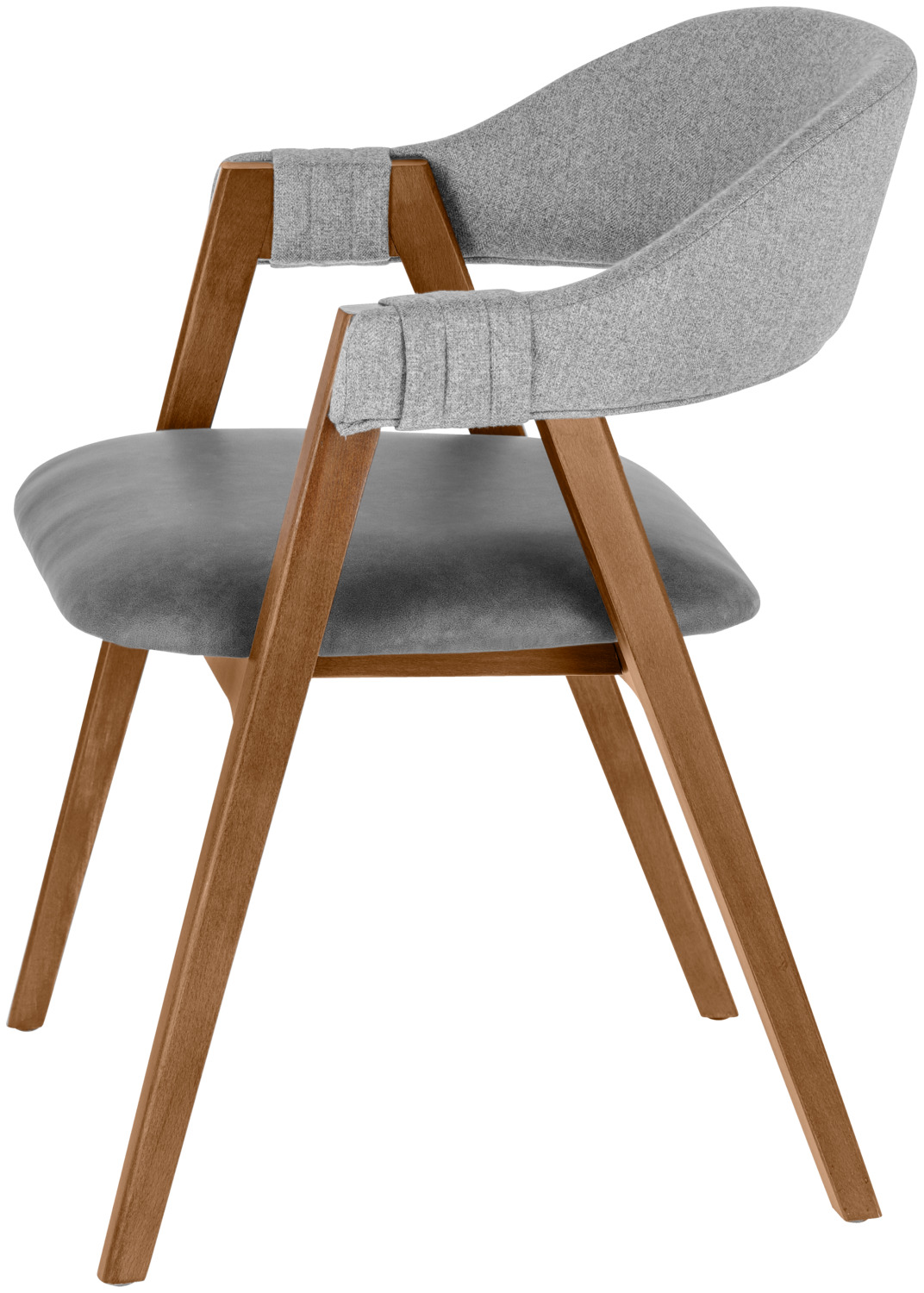 Fotoliu VEGA Imano, Cadru din Lemn de Fag Masiv Finisaj Tobacco, Tapiterie Piele Ecologica si Material Textil, Antracit, 59x62x76 cm, Suporta 160 kg
