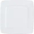 Pulsiva Jazz flat Dinner Plate Set of 3, White Porcelain, Square 28x28 cm, Dishwasher and Microwave Safe, Robust and Stackable