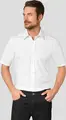 Camasa Barbati Jobeline Bruce cu Maneca Scurta, Croiala Slim Fit din Bumbac Stretch cu Guler Kent si Cusaturi Duble Sportive, Alb