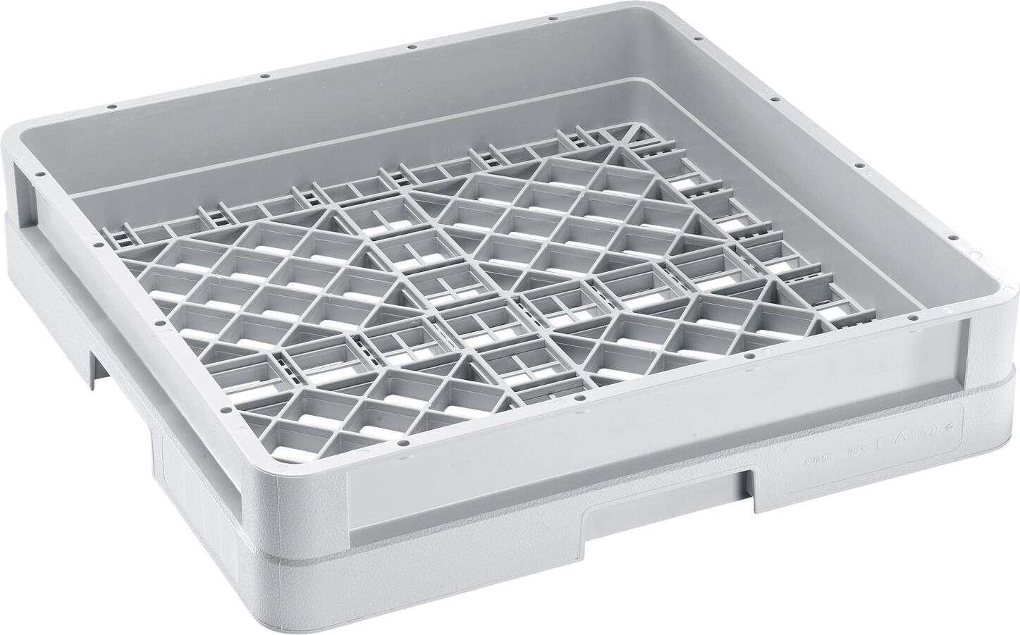 Cos de masina de spalat vasele Pulsiva Universal cu plasa larga, 20071043, Plastic Polipropilena, Gri, 50x50x10 cm, Baza Reforzata, Stivuire Sigura