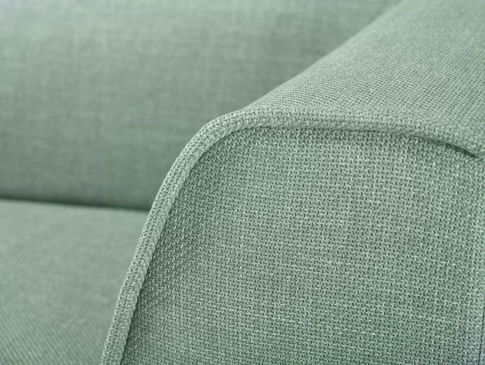 VEGA Belford Modular Sofa Corner Element, Greyish Blue Polyester Fabric, Black Plastic Base, 93x93x70 cm, Nosag Springing, 100k Martindale