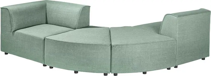 VEGA Belford Modular Sofa Corner Element, Greyish Blue Polyester Fabric, Black Plastic Base, 93x93x70 cm, Nosag Springing, 100k Martindale