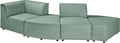 VEGA Belford Modular Sofa Corner Element, Greyish Blue Polyester Fabric, Black Plastic Base, 93x93x70 cm, Nosag Springing, 100k Martindale