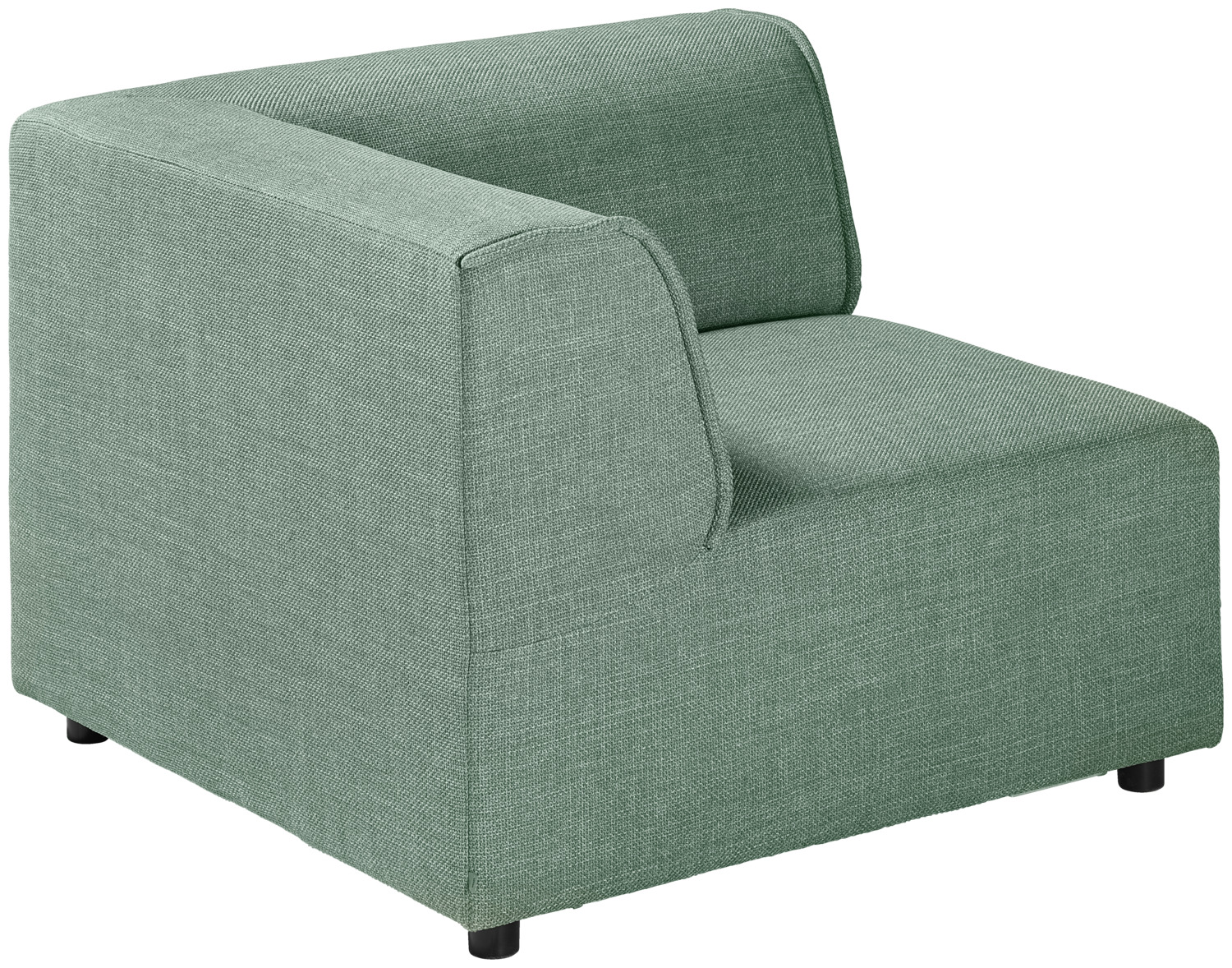 VEGA Belford Modular Sofa Corner Element, Greyish Blue Polyester Fabric, Black Plastic Base, 93x93x70 cm, Nosag Springing, 100k Martindale