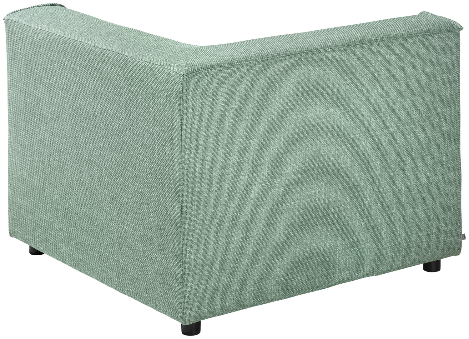 VEGA Belford Modular Sofa Corner Element, Greyish Blue Polyester Fabric, Black Plastic Base, 93x93x70 cm, Nosag Springing, 100k Martindale