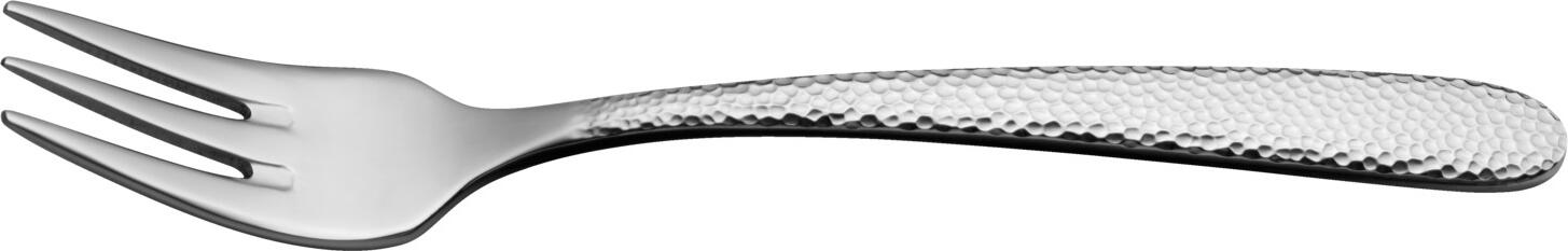 Vega Martello Cake Fork Set of 12, 18/10 Chrome-Nickel Stainless Steel, Mirror Polished with Hammered Relief, Rust-free, 14.8 cm, Dishwasher Safe