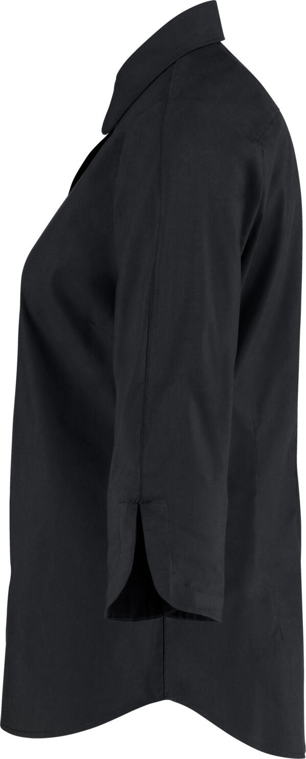 Jobeline Porter Women's Workwear Blouse, Three-Quarter Sleeve, Cotton-Polyester Blend, Regular Fit, Black, Size 46