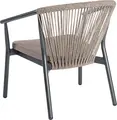 Fotoliu de relaxare exterior VEGA Calvo, cadru din aluminiu vopsit electrostatic, impletituri din sfoara, textil Batyline, 71x75x78 cm, rezistent la intemperii