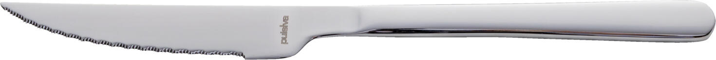 Pulsiva Nizza Pizza and Steak Knife Set of 12, Chrome-Stainless Steel 13/0, Mirror Polished, Rustproof, 22.3 cm, Silver