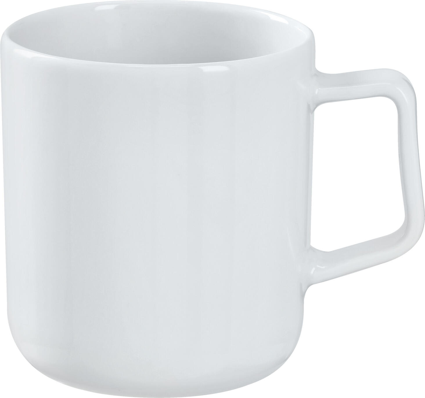 Set de 6 cești de cafea LUSINI Alegria, 400ml din Porțelan Alb, Compatibile cu Mașina de Spălat Vase și Cuptorul cu Microunde, Stil Modern