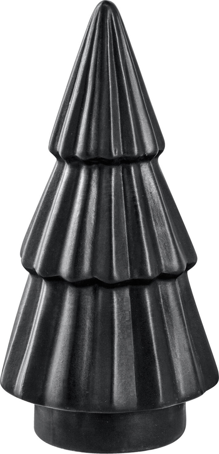 Vega Nilas Decorative Christmas Tree, Matt Glazed Porcelain, Black, 10.5x21 cm