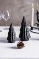 Vega Nilas Decorative Christmas Tree, Matt Glazed Porcelain, Black, 10.5x21 cm