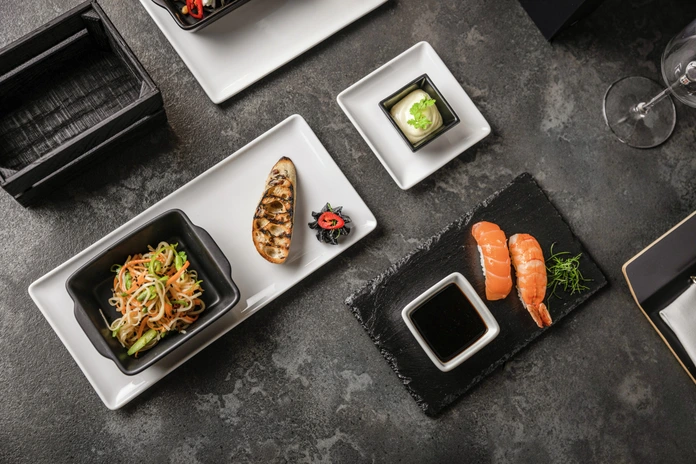 VEGA Colwood Square Natural Slate Plate, Black Food-Safe Serving Platter for Buffet and Presentation, 12.8 x 12.8 x 0.5 cm