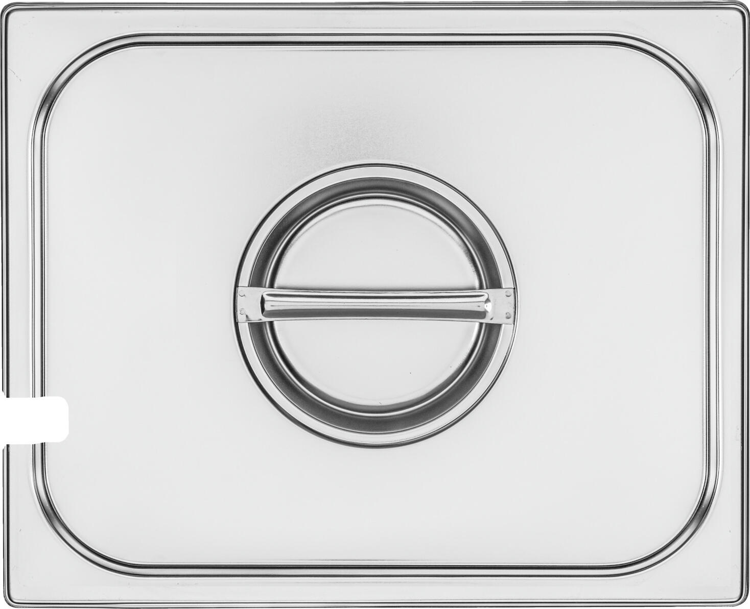 VEGA GN 1/2 Premium Stainless Steel 18/10 Lid with Spoon Recess, 325 x 176 mm, Silver, Dishwasher Safe