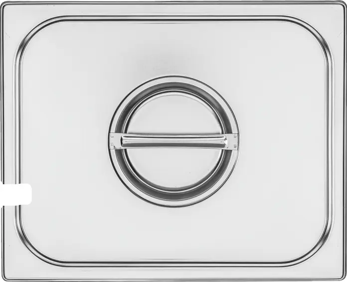 VEGA GN 1/2 Premium Stainless Steel 18/10 Lid with Spoon Recess, 325 x 176 mm, Silver, Dishwasher Safe