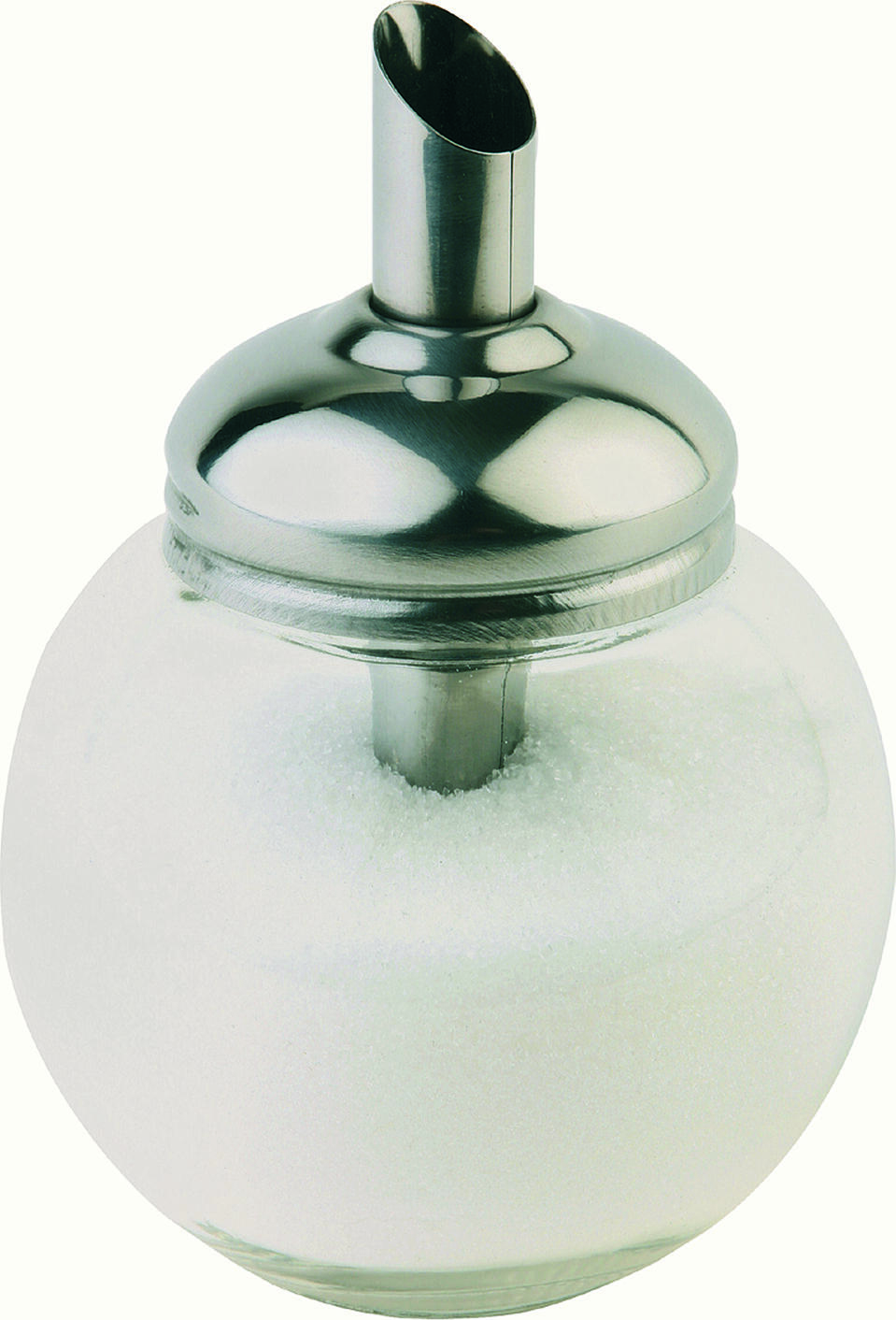 APS Dozator Zahar 40490, Recipient din Sticla 150ml cu Capac si Tub de Dozare din Otel Inoxidabil, Argintiu/Transparent, Compatibil cu Masina de Spalat Vase