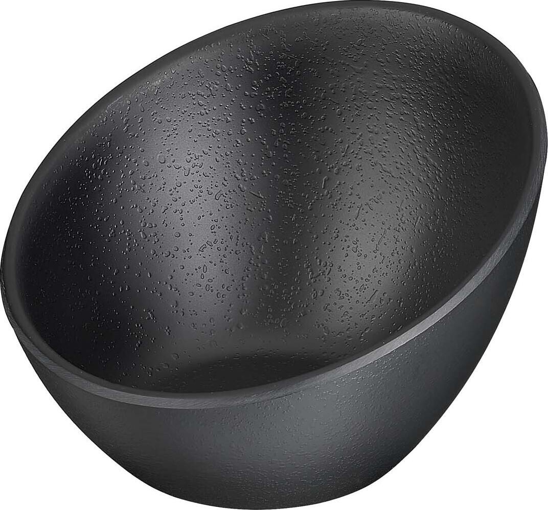 APS Zen Bowl Melamine Round Bowl with Bevelled Rim, Black Stone Effect, Japanese Stoneware Style, Height 8.5 cm, Weight 0.17 kg, Stackable, Dishwasher Safe, Scratch and Chip Resistant