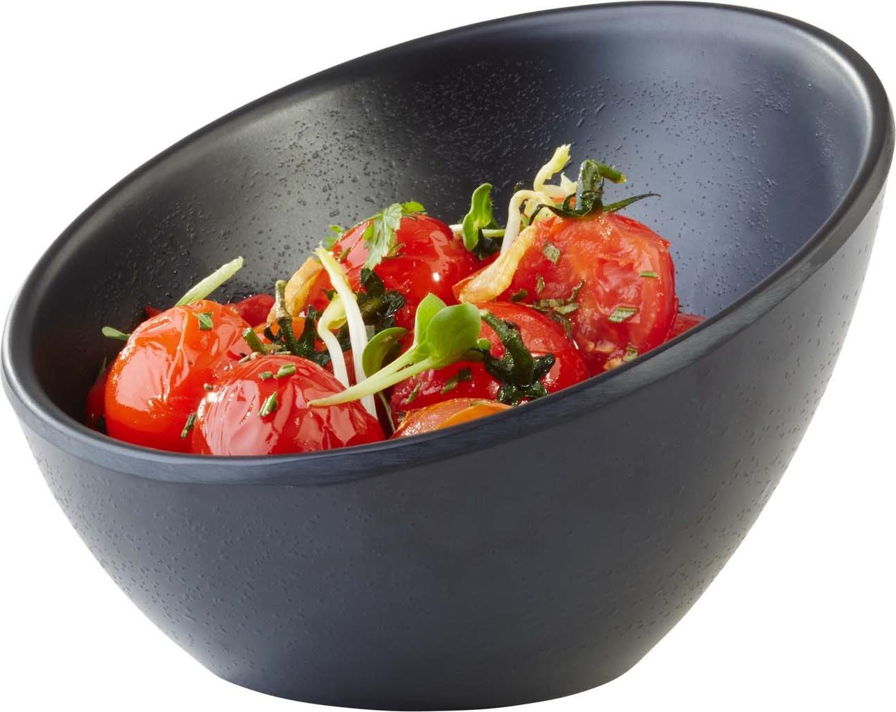 APS Zen Bowl Melamine Round Bowl with Bevelled Rim, Black Stone Effect, Japanese Stoneware Style, Height 8.5 cm, Weight 0.17 kg, Stackable, Dishwasher Safe, Scratch and Chip Resistant