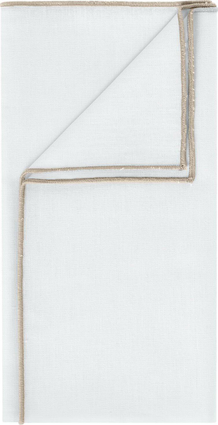 LUSINI Breda Textile Napkins, Set of 6, 50x50 cm, White, 70% Cotton 30% Linen Blend, OEKO-TEX Standard 100 Certified, Durable and Easy to Iron