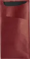 Garcia De Pou Besta Cutlery Bag Set of 100 Pieces, Bordeaux Ribbed Kraft Paper Sachet with 2-Ply Napkin 33x40 cm, 11.2x22.5 cm