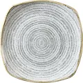 Набор из 12 квадратных фарфоровых тарелок Churchill Studio Prints, цвет Stone Grey, 25.2 см, пригодны для посудомоечной машины и микроволновой печи