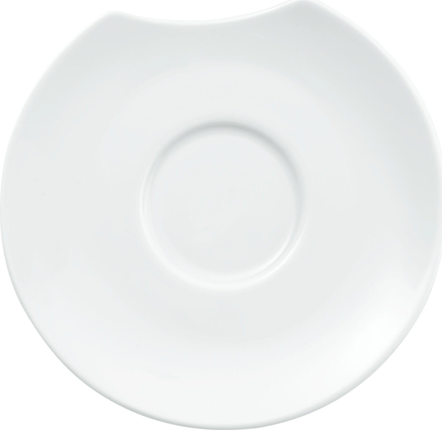Vega Contrast Porcelain Saucers, White, 16 cm Diameter, Dishwasher and Microwave Safe, Set of 6