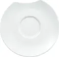 Vega Contrast Porcelain Saucers, White, 16 cm Diameter, Dishwasher and Microwave Safe, Set of 6