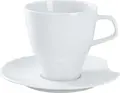 Vega Contrast Porcelain Saucers, White, 16 cm Diameter, Dishwasher and Microwave Safe, Set of 6