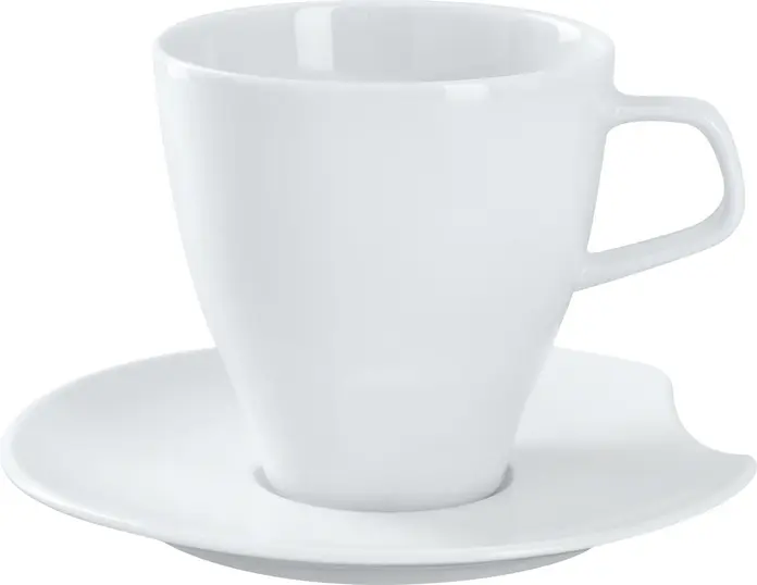 Vega Contrast Porcelain Saucers, White, 16 cm Diameter, Dishwasher and Microwave Safe, Set of 6
