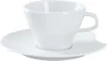 Vega Contrast Porcelain Saucers, White, 16 cm Diameter, Dishwasher and Microwave Safe, Set of 6