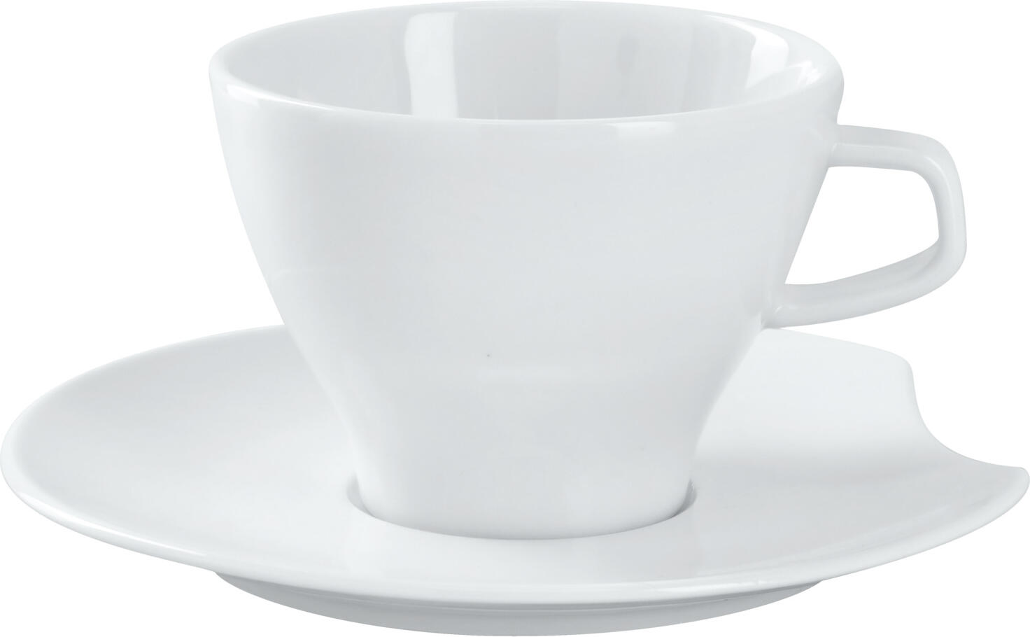 Vega Contrast Porcelain Saucers, White, 16 cm Diameter, Dishwasher and Microwave Safe, Set of 6