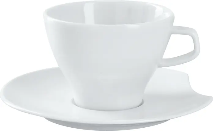 Vega Contrast Porcelain Saucers, White, 16 cm Diameter, Dishwasher and Microwave Safe, Set of 6