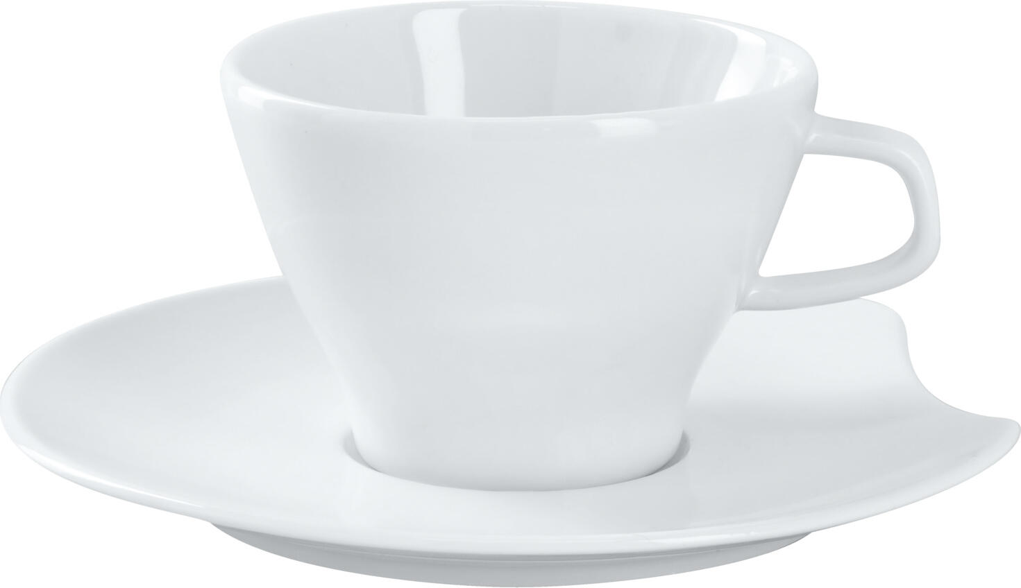 Vega Contrast Porcelain Saucers, White, 16 cm Diameter, Dishwasher and Microwave Safe, Set of 6
